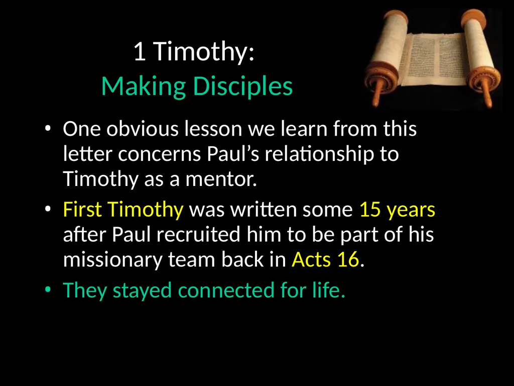 1 Timothy: Overview “… I write so that you may - slide 9 of 23