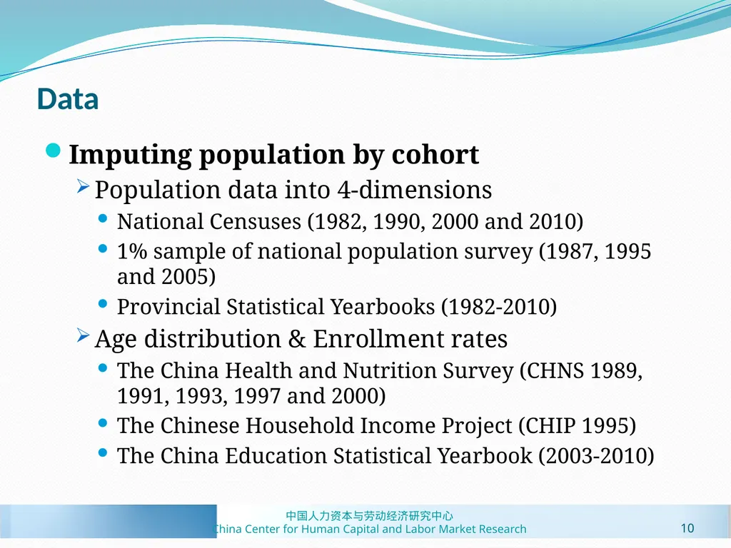 Human Capital Estimates in China: New Panel Data - slide 10 of 41