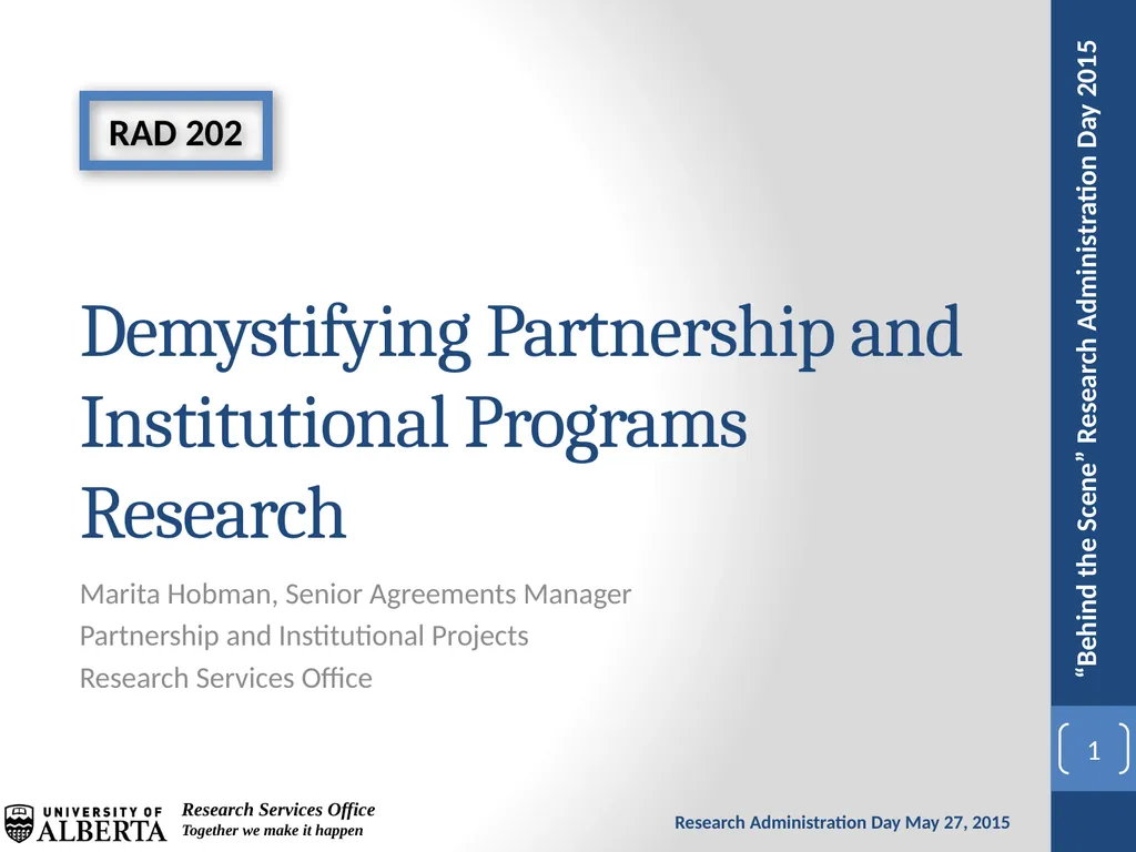 Demystifying Partnership and Institutional - slide 1 of 19