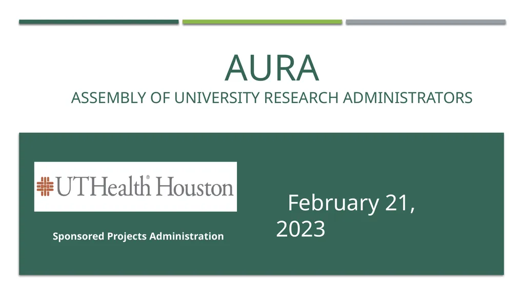 AURA Assembly of University research - slide 1 of 38