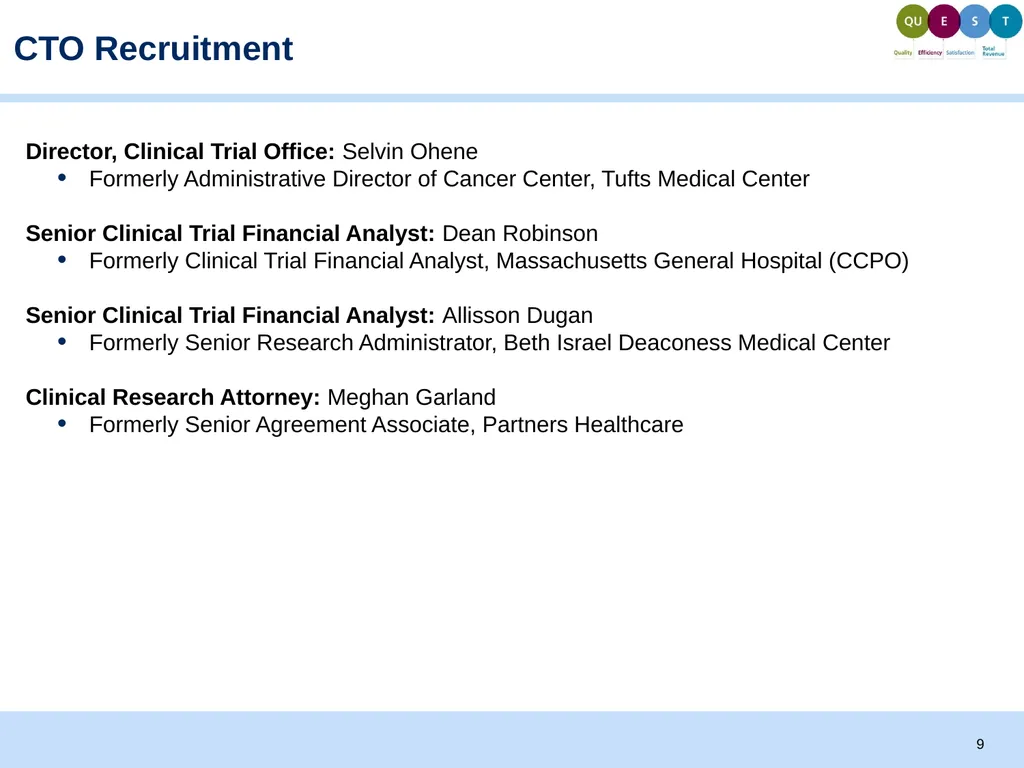 September, 2014 Clinical Trial Office: Support - slide 9 of 14
