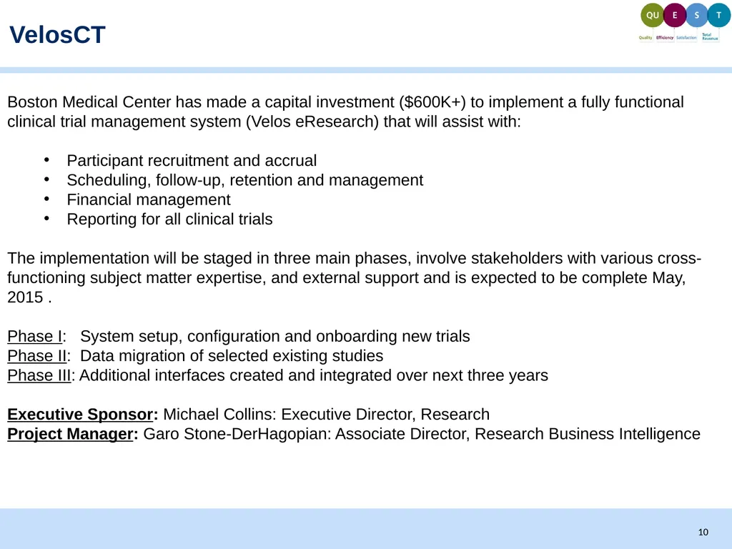 September, 2014 Clinical Trial Office: Support - slide 10 of 14