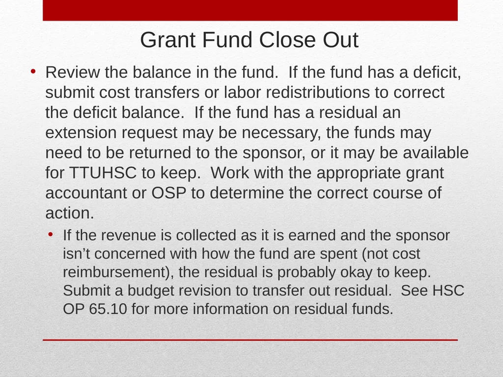 Grant Management TTUHSC Accounting Services May - slide 77 of 83
