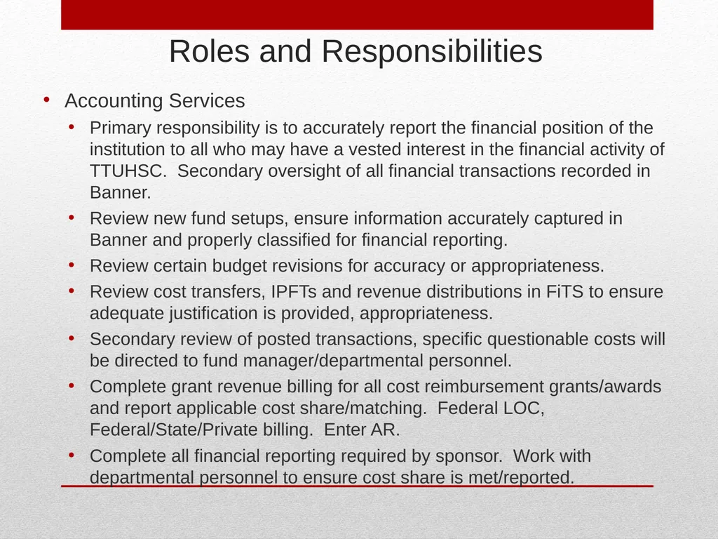 Grant Management TTUHSC Accounting Services May - slide 43 of 83