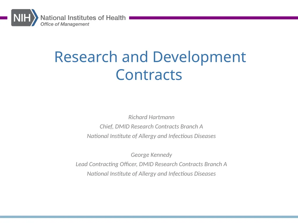 Research and Development Contracts Richard - slide 1 of 42