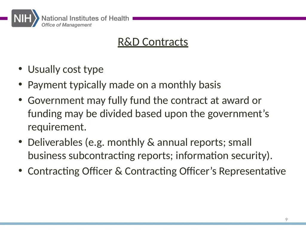Research and Development Contracts Richard - slide 9 of 42