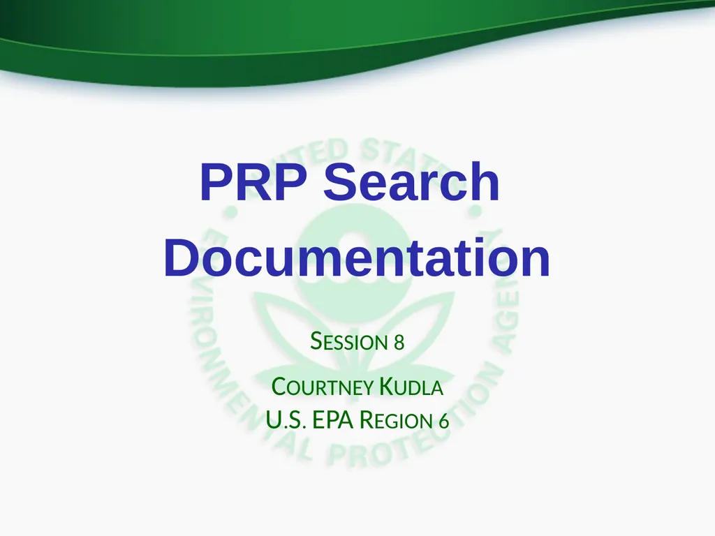 PRP Search Documentation Session 8 Courtney Kudla - slide 1 of 18