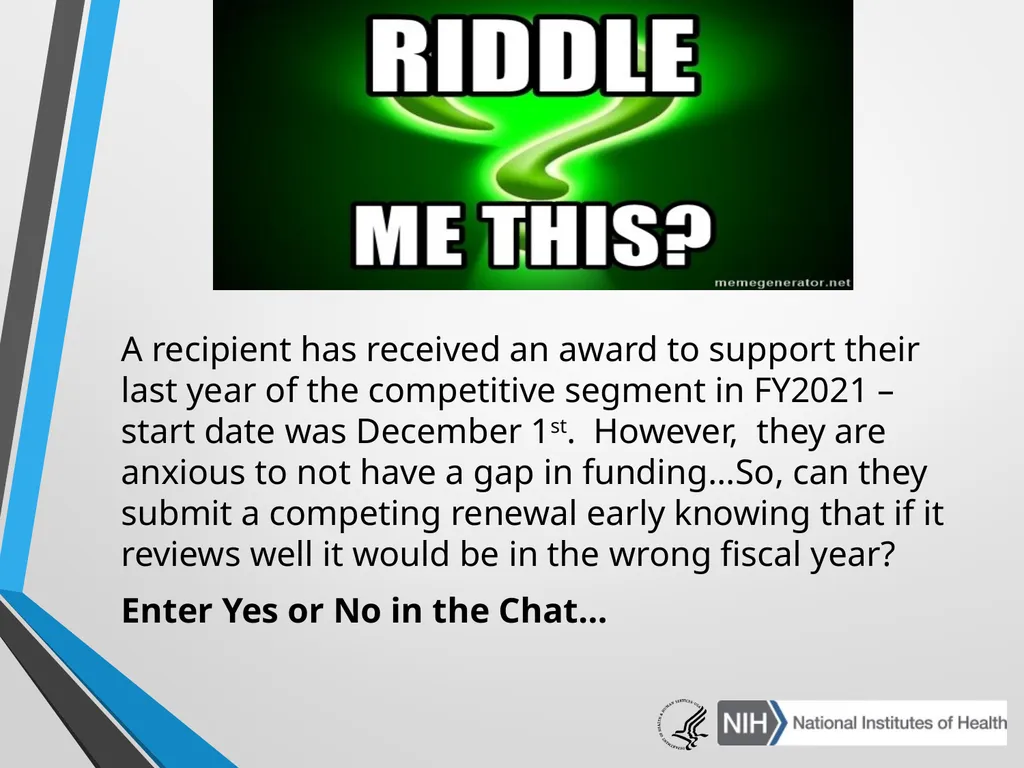 Advanced Administrative Topics: Pre-Award NIH - slide 25 of 39