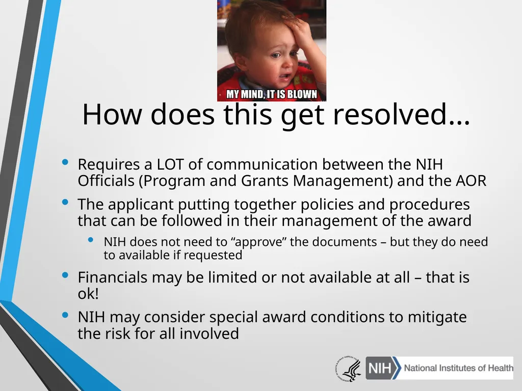 Advanced Administrative Topics: Pre-Award NIH - slide 31 of 39