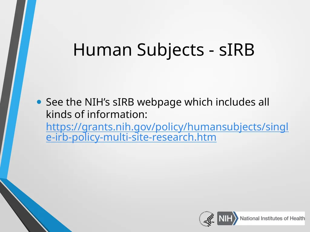 Advanced Administrative Topics: Pre-Award NIH - slide 10 of 39