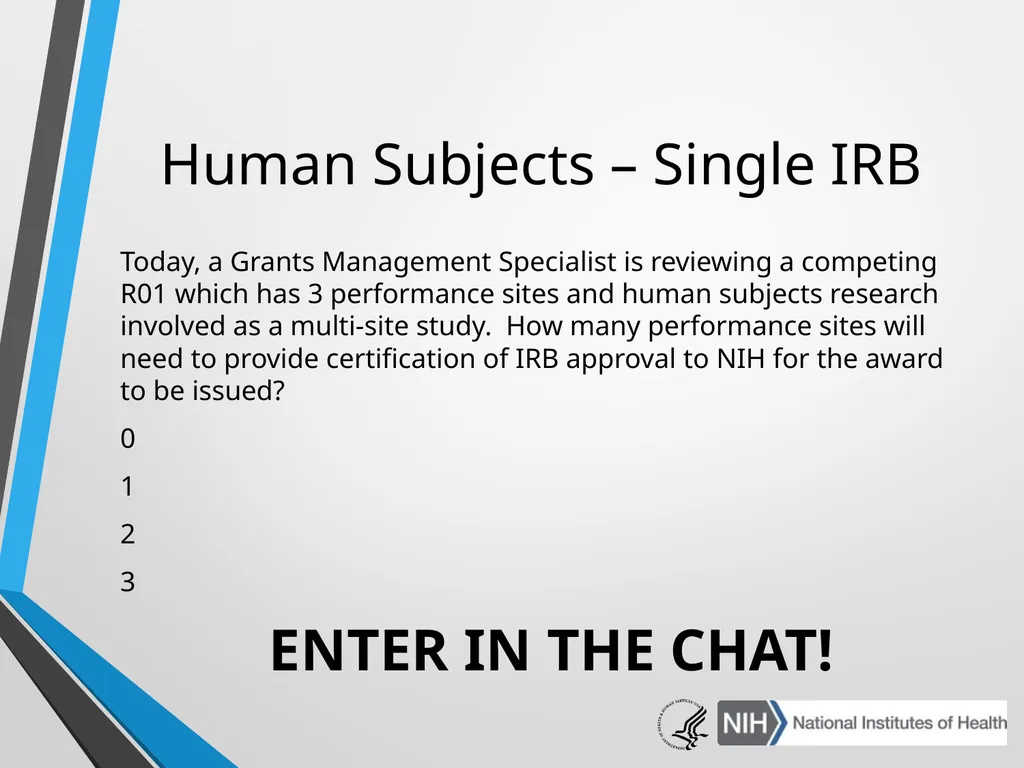 Advanced Administrative Topics: Pre-Award NIH - slide 8 of 39