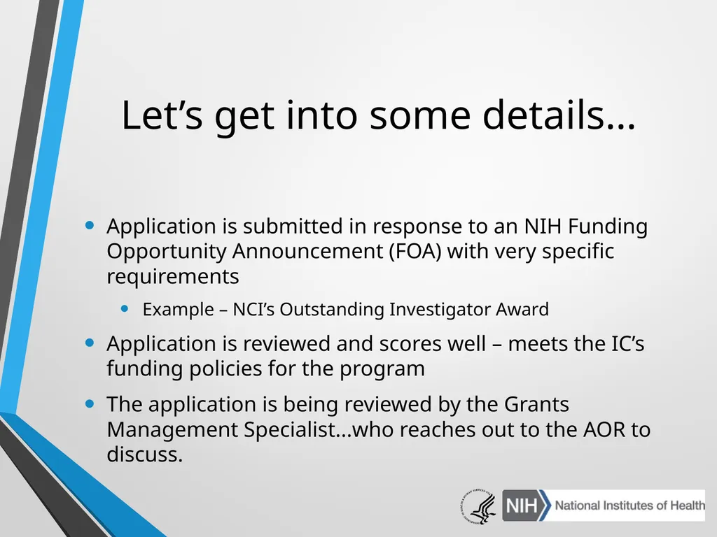 Advanced Administrative Topics: Pre-Award NIH - slide 22 of 39
