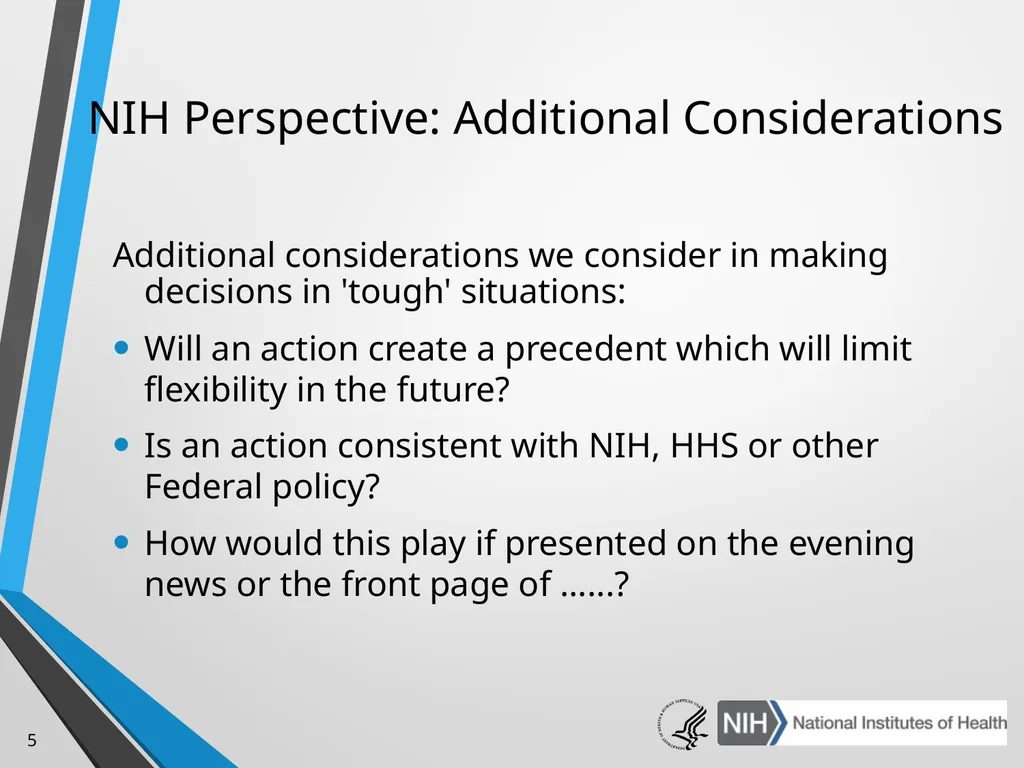 Advanced Administrative Topics: Pre-Award NIH - slide 5 of 39