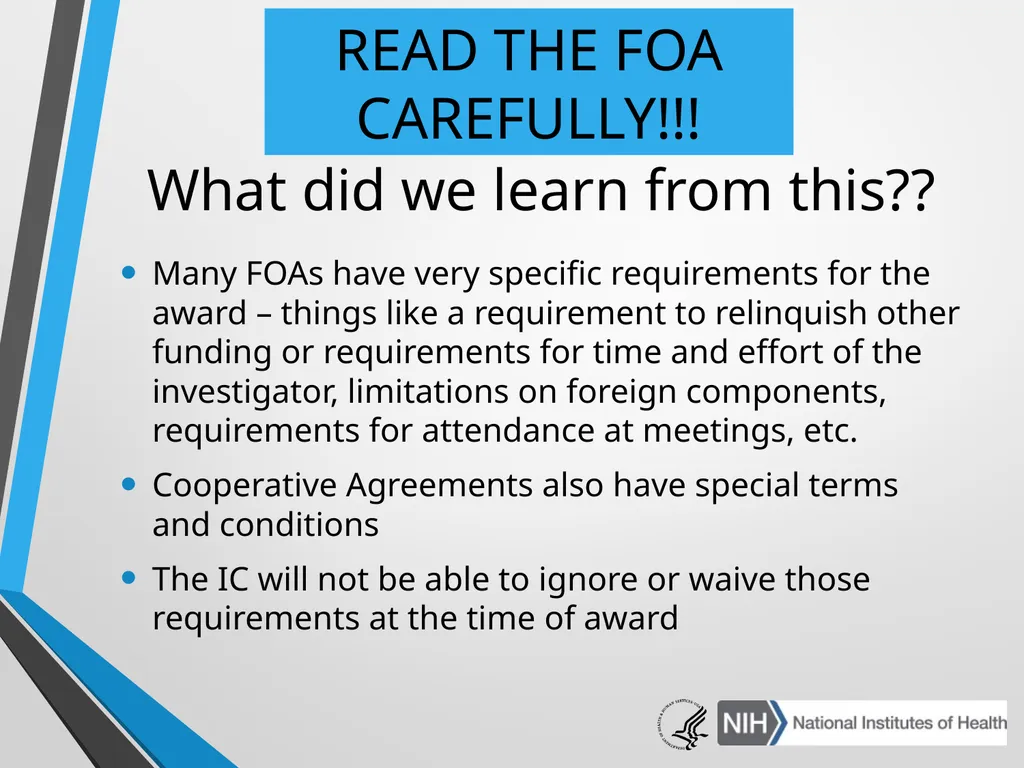Advanced Administrative Topics: Pre-Award NIH - slide 24 of 39