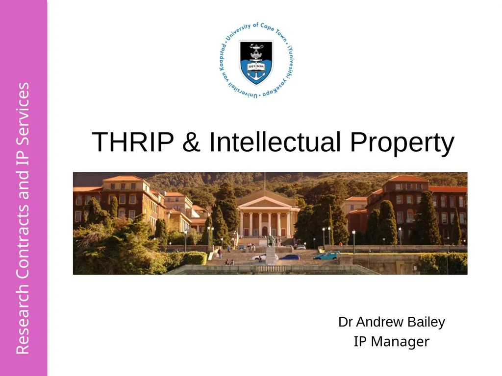 THRIP & Intellectual Property Dr Andrew Bailey IP - slide 1 of 17