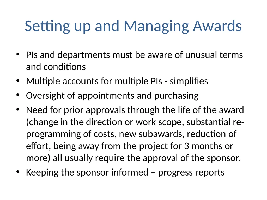 Role of the Sponsored Programs Office Michelle D. - slide 11 of 13