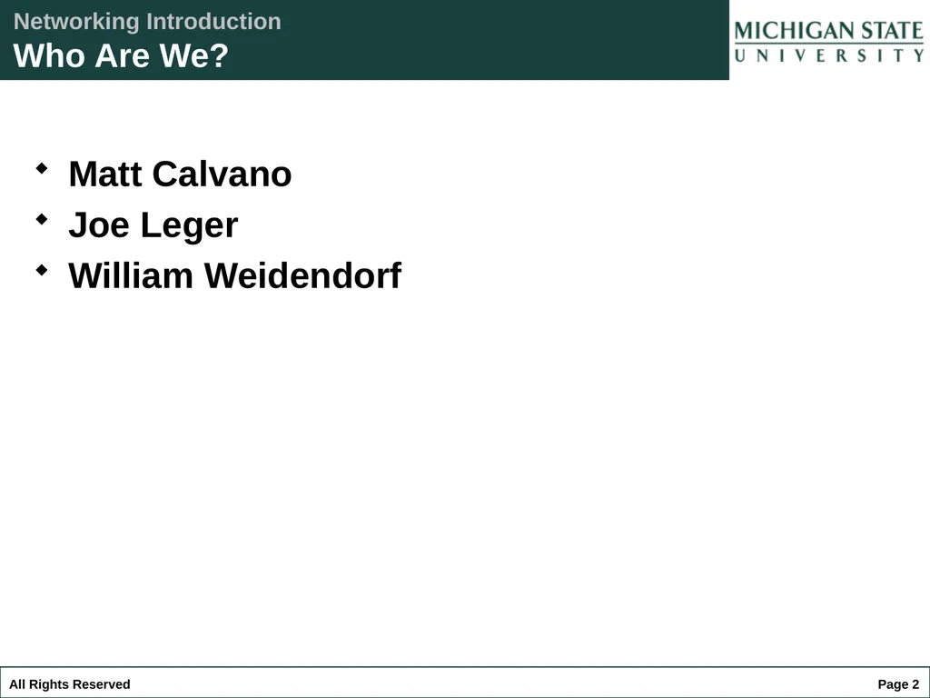 Networking Introduction Networking Introduction - slide 2 of 20