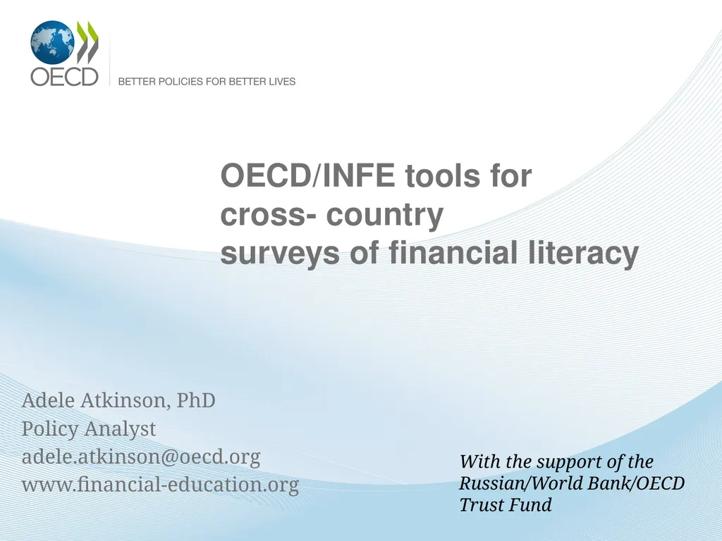 OECD/INFE tools for cross- country surveys of