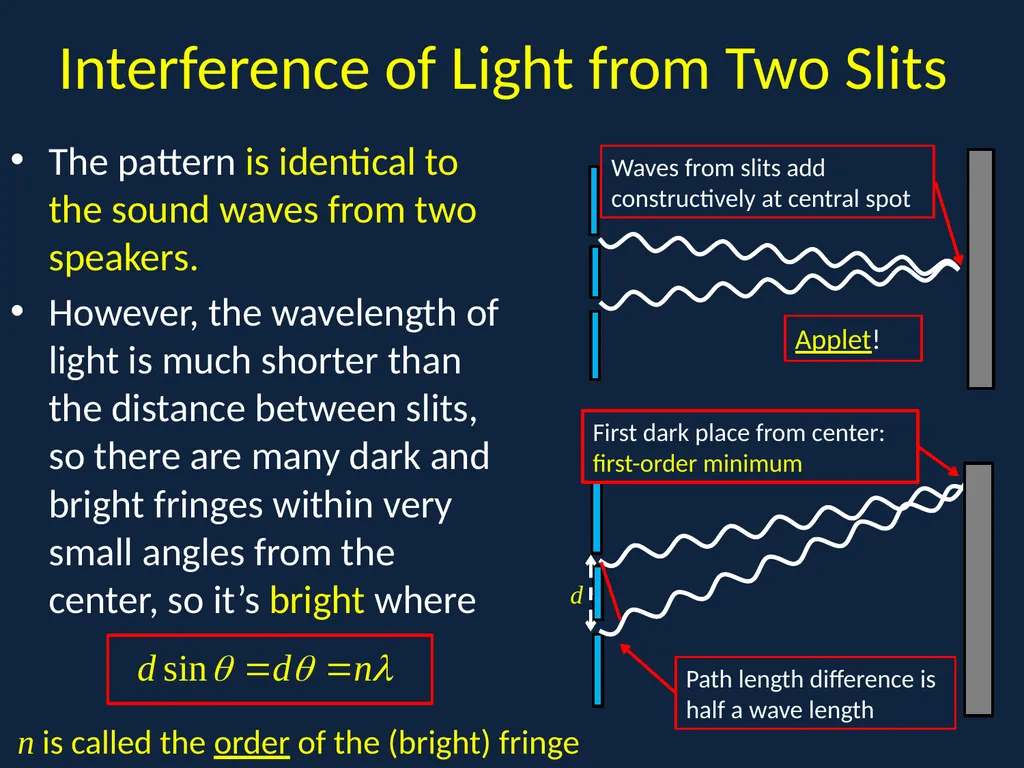 Interference I: Double Slit Physics 2415 Lecture - slide 16 of 20