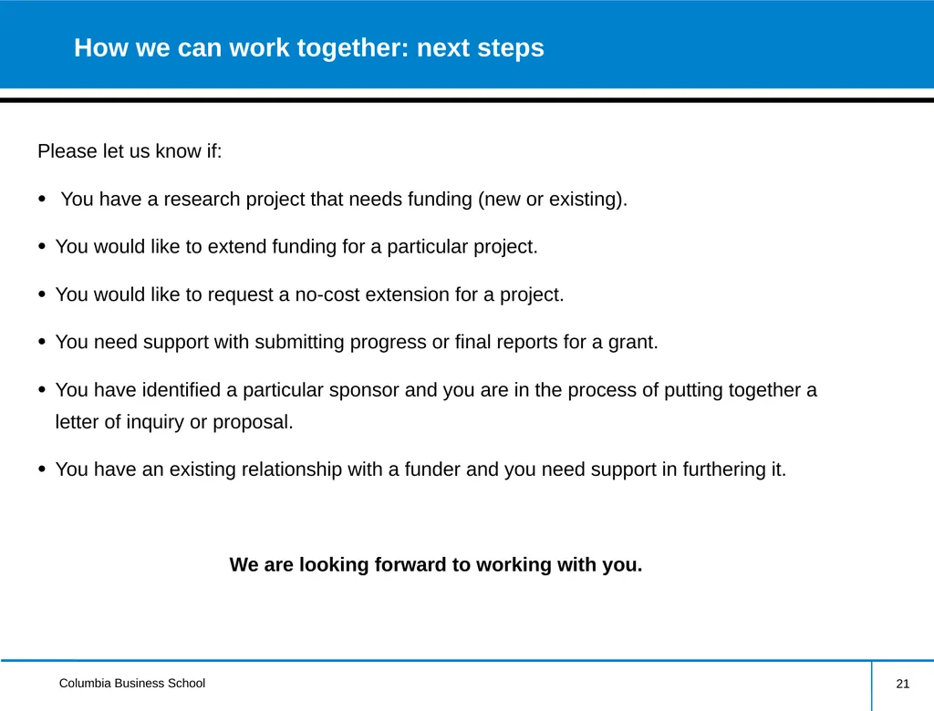 External Research Funding Information Session - slide 21 of 22