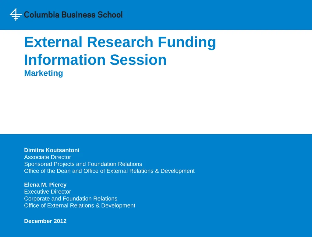 External Research Funding Information Session