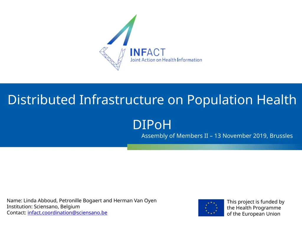 Distributed Infrastructure on Population Health - slide 1 of 16