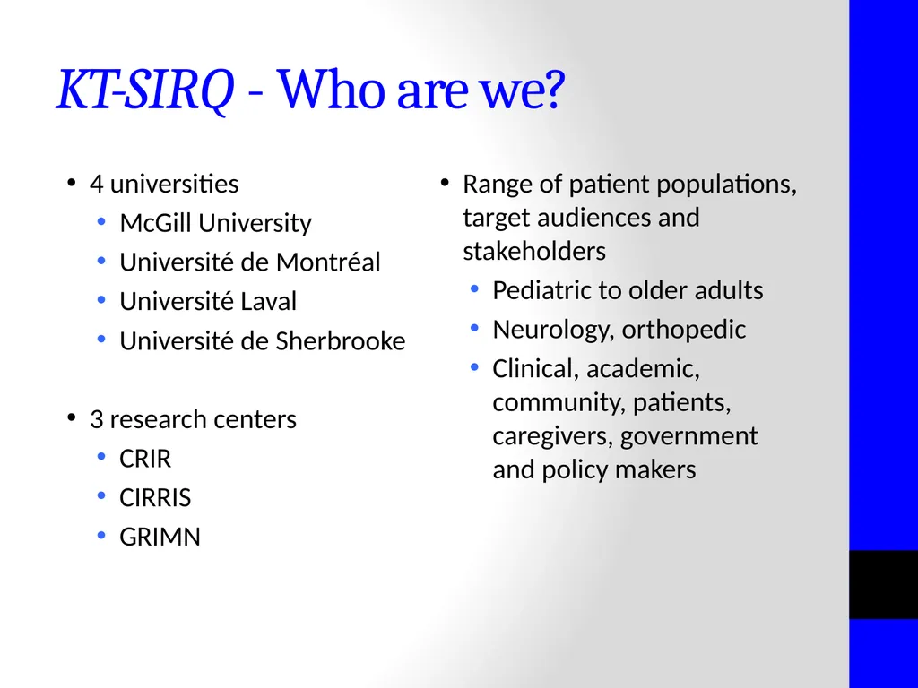 Advancing Knowledge Translation Research in - slide 4 of 17