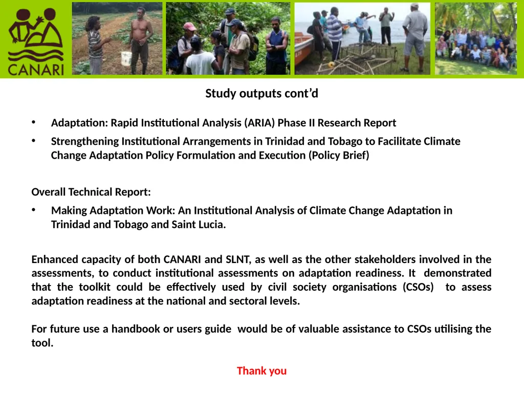 Participatory research to enhance climate change - slide 11 of 11