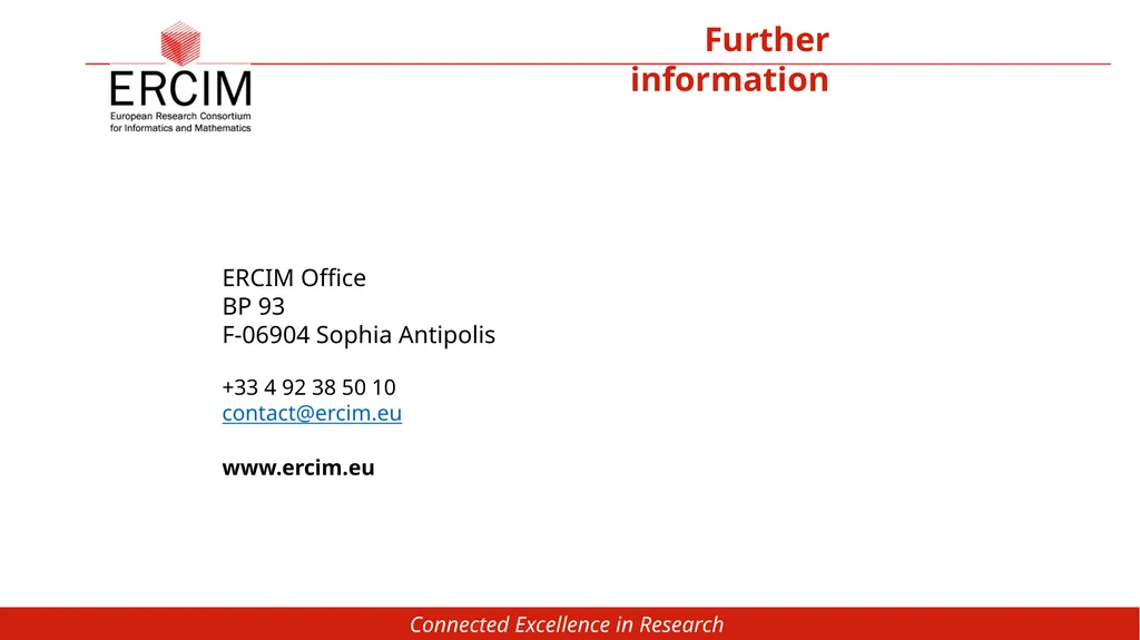 European Research Consortium for Informatics and - slide 20 of 20
