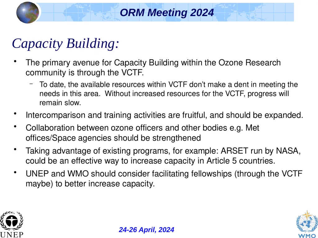 The Ozone Research Managers (ORM), the Science - slide 15 of 16