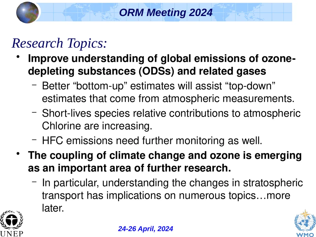 The Ozone Research Managers (ORM), the Science - slide 9 of 16