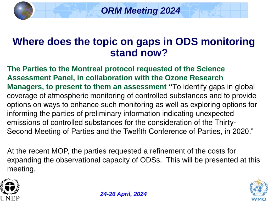 The Ozone Research Managers (ORM), the Science - slide 6 of 16