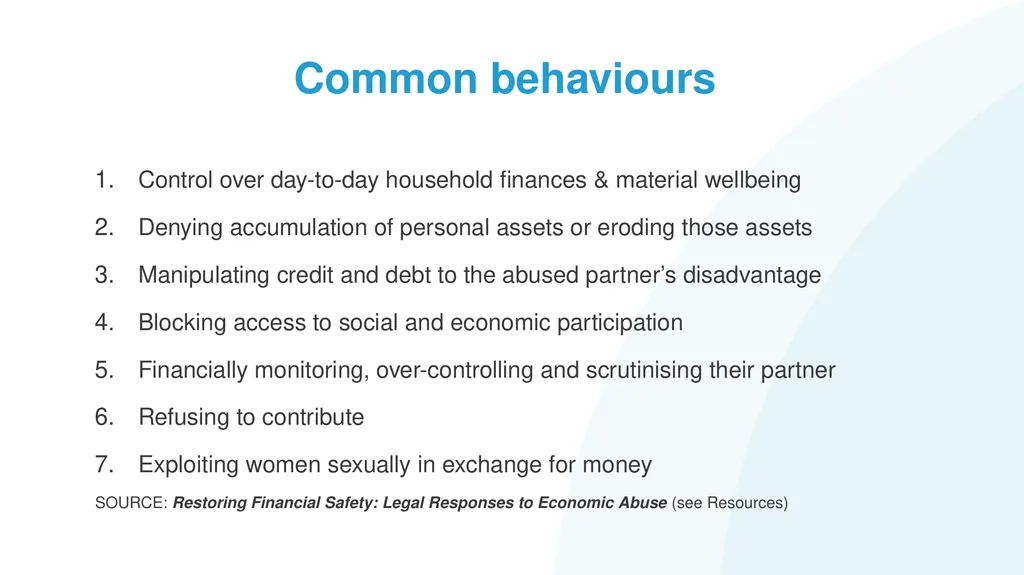Family Law Remedies to Address Financial Abuse: - slide 6 of 46