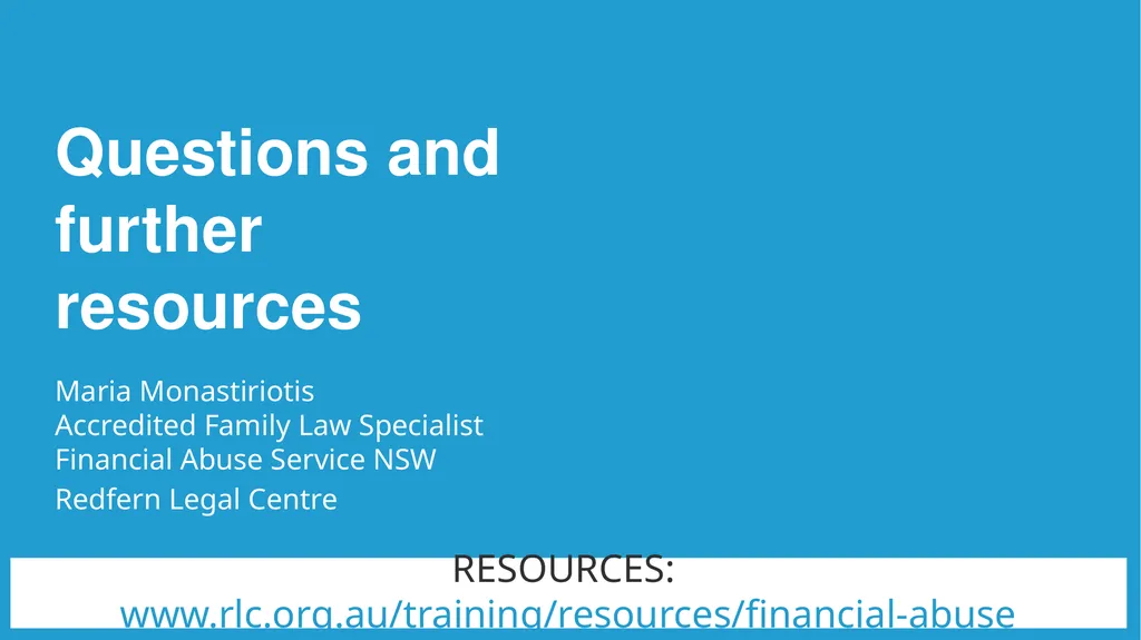 Family Law Remedies to Address Financial Abuse: - slide 35 of 46