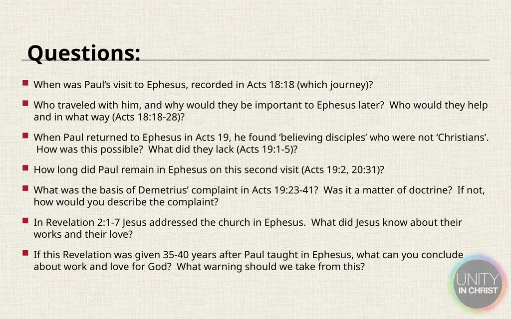 Schedule What Do We Know about Ephesus? Center of - slide 28 of 28