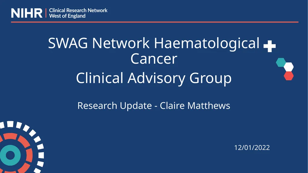 Research Update - Claire Matthews SWAG Network - slide 1 of 17