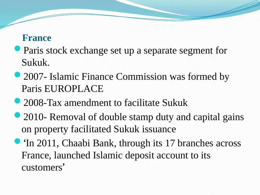 Islamic Financing in Europe Recent Developments in - slide 7 of 18