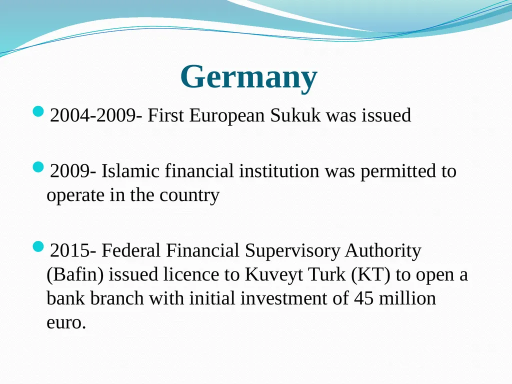 Islamic Financing in Europe Recent Developments in - slide 8 of 18