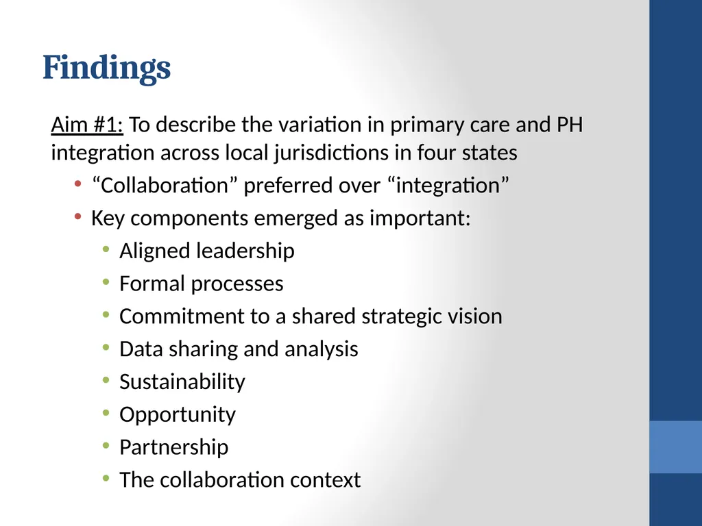 Collaborating for Health: Early results from the - slide 15 of 30