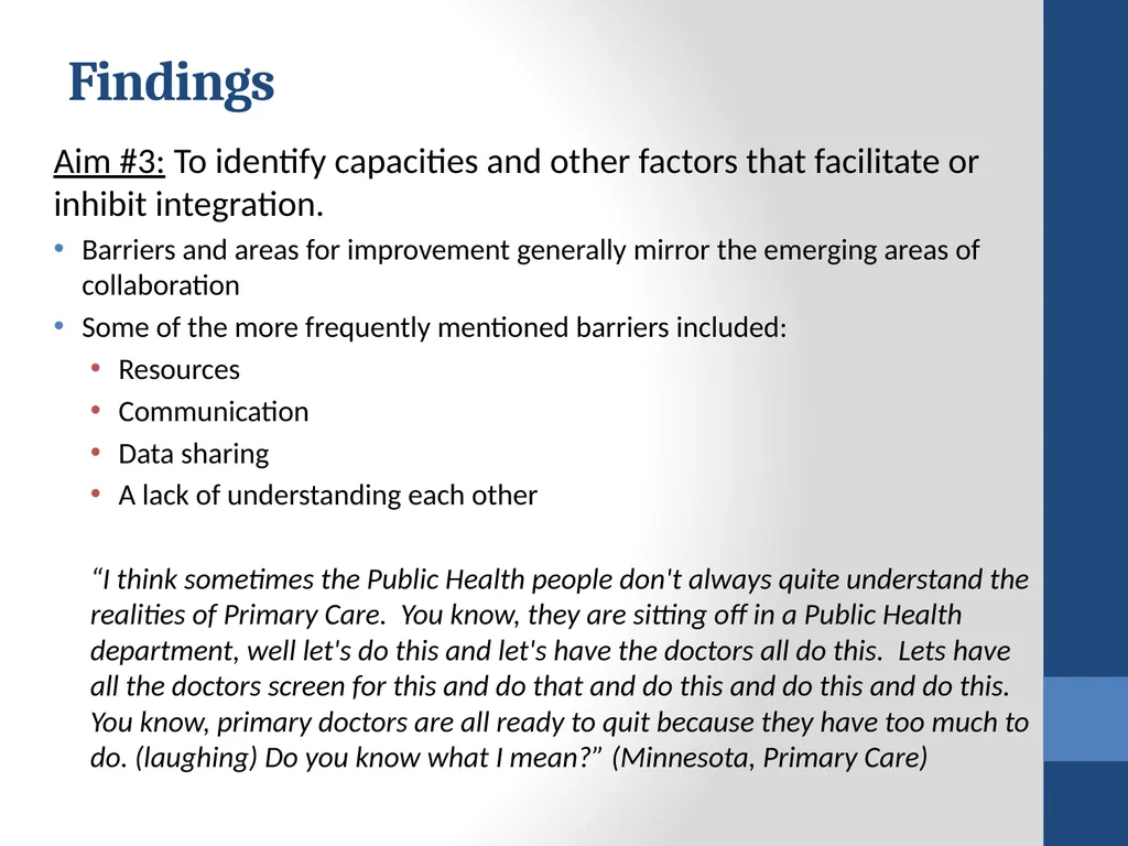 Collaborating for Health: Early results from the - slide 22 of 30