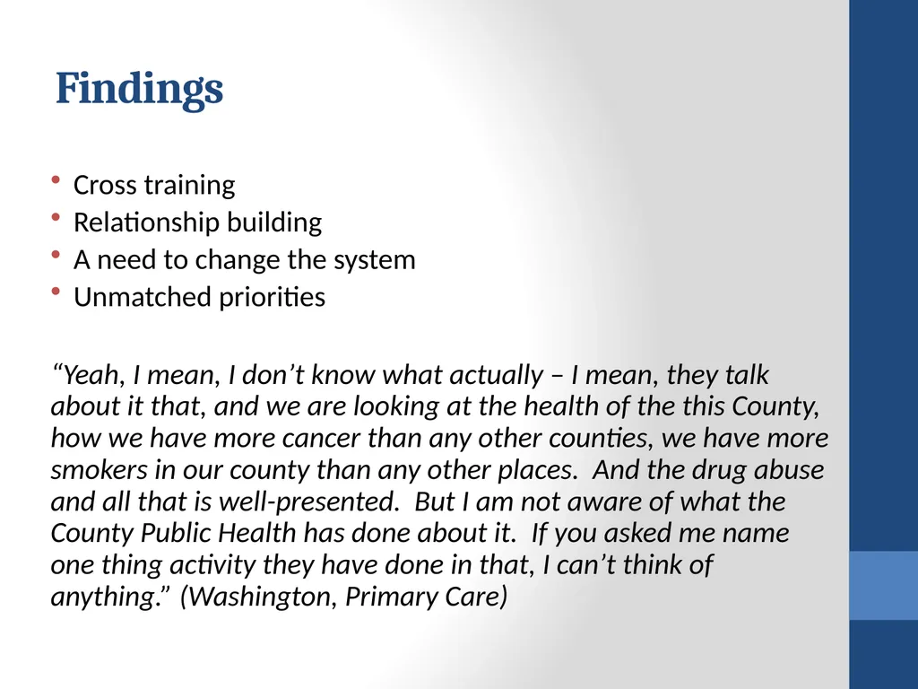 Collaborating for Health: Early results from the - slide 23 of 30