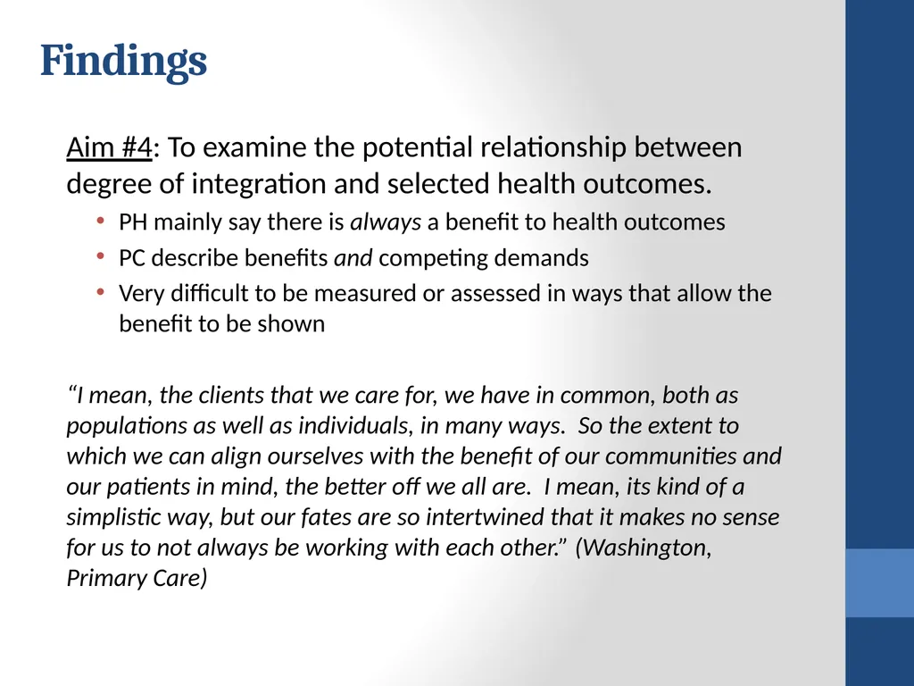 Collaborating for Health: Early results from the - slide 24 of 30
