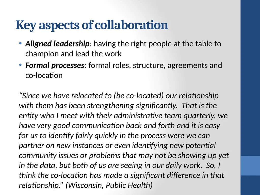 Collaborating for Health: Early results from the - slide 16 of 30