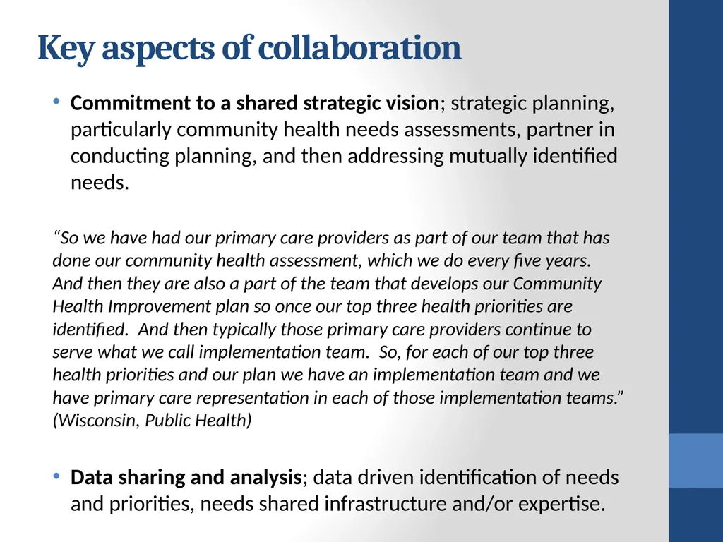 Collaborating for Health: Early results from the - slide 17 of 30