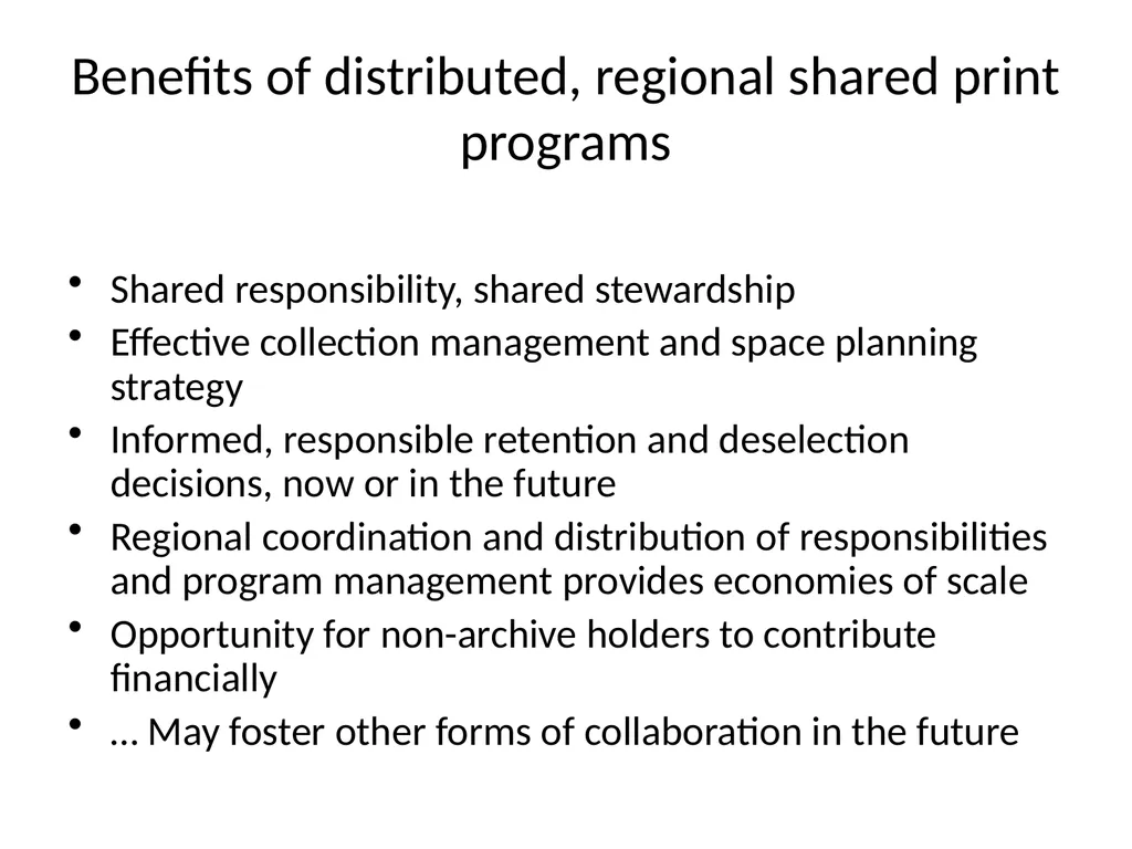 Moving Shared Print to the Network Level Emily - slide 6 of 24