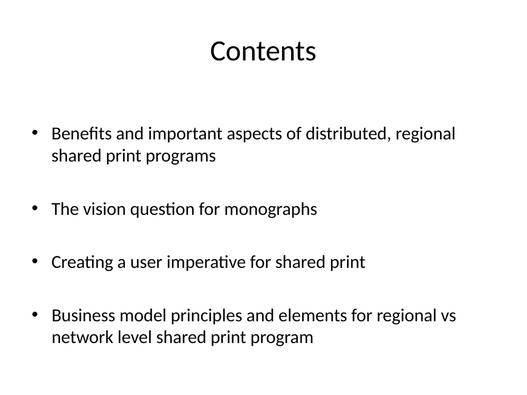 Moving Shared Print to the Network Level Emily - slide 5 of 24