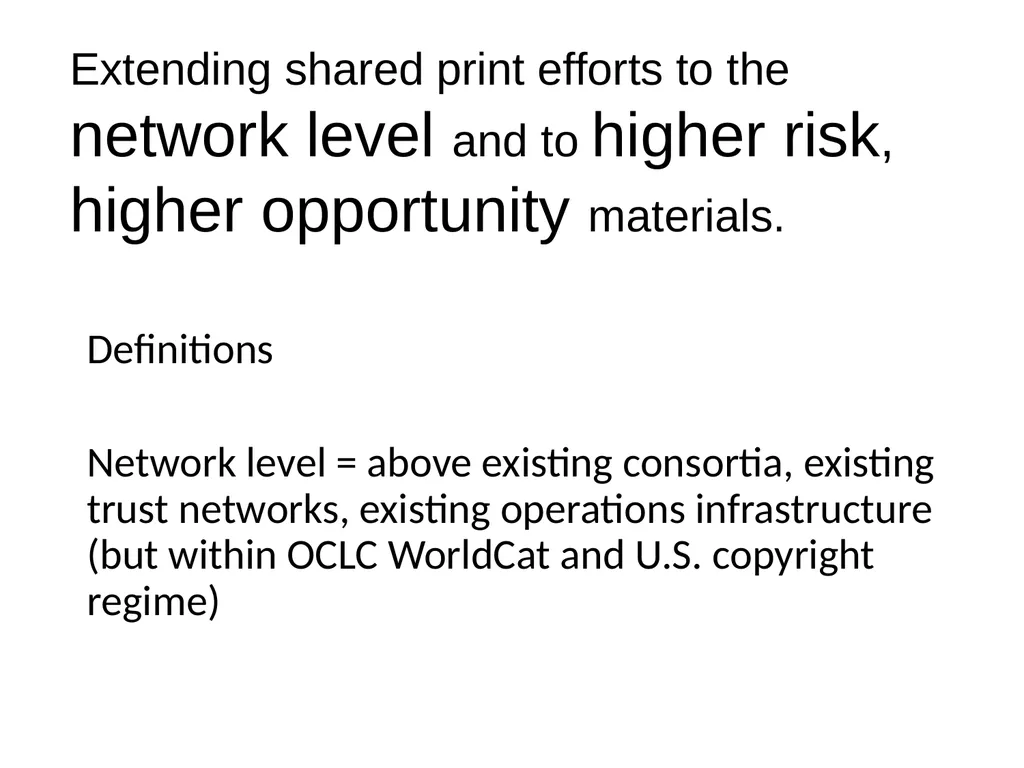 Moving Shared Print to the Network Level Emily - slide 2 of 24