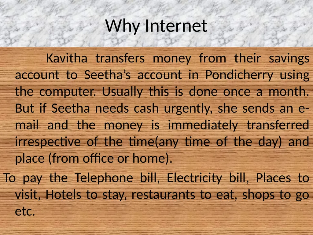 Internet Presented By Dr. K. Punitha Devi Head & - slide 2 of 10