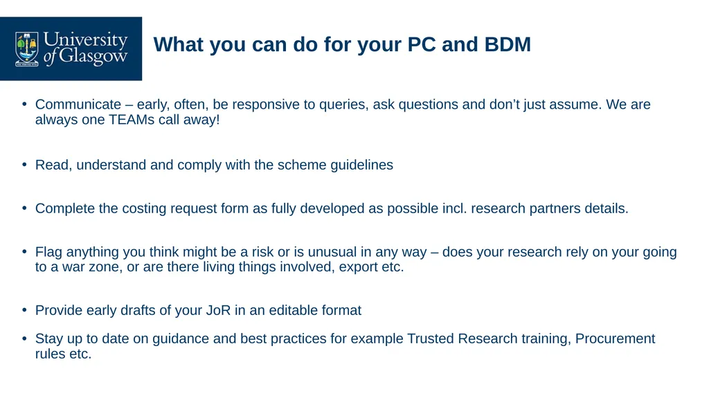 Research Support Office - Overview Project - slide 8 of 12