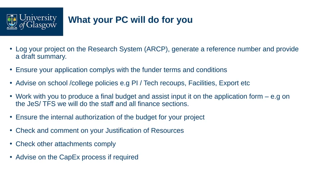 Research Support Office - Overview Project - slide 9 of 12